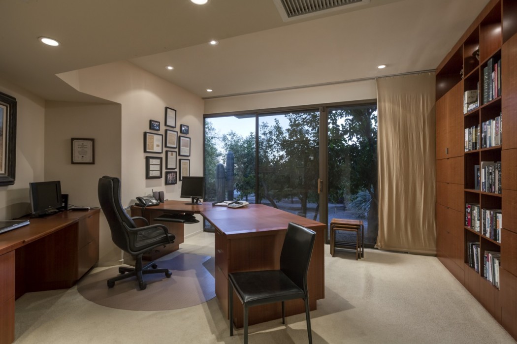 alfred newman beadle al modern home pinnacle peak library office